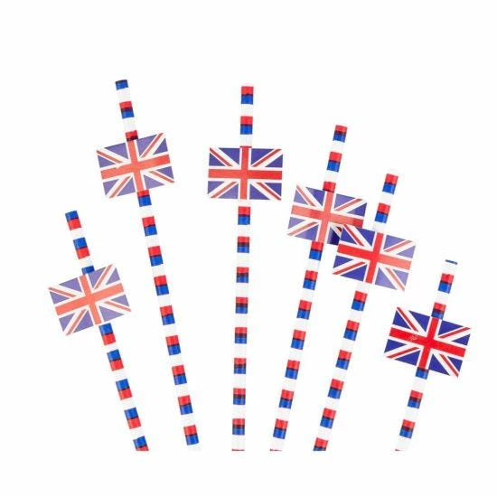 Union Jack Paper Straws Pack Of 20 - Image 3