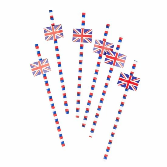 Union Jack Paper Straws Pack Of 20 - Image 2