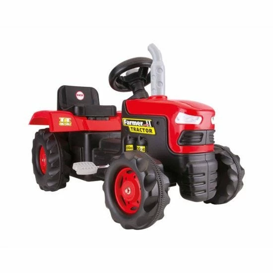 Charles Bentley Dolu Kids Ride On Red Tractor Pedal Operated Toy