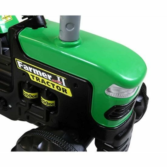 Charles Bentley Dolu Kids Ride On Green Tractor With Trailer